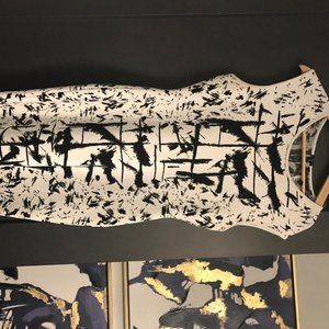 BCBG BCBGMAXAZRIA BLACK WHITE Dress Large